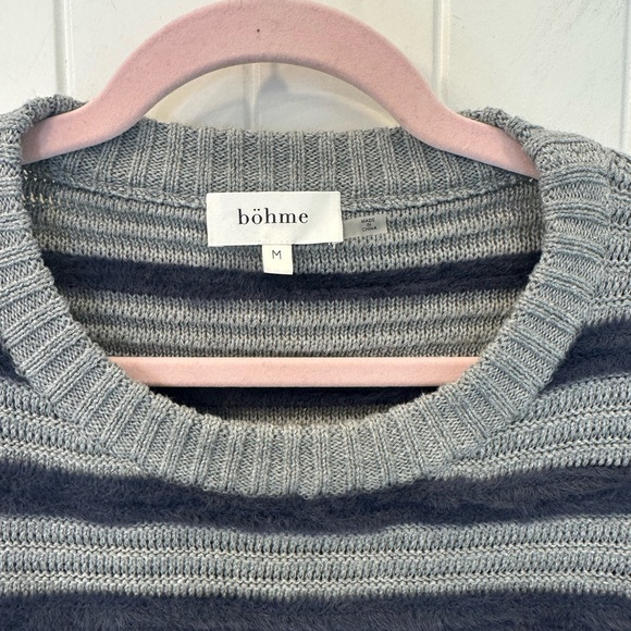 Bohme Azuline Striped Sweater Grey Navy Size M Excellent - Picture 4 of 6